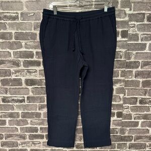 NWT J. Jill gauze pants navy blue ankle pockets